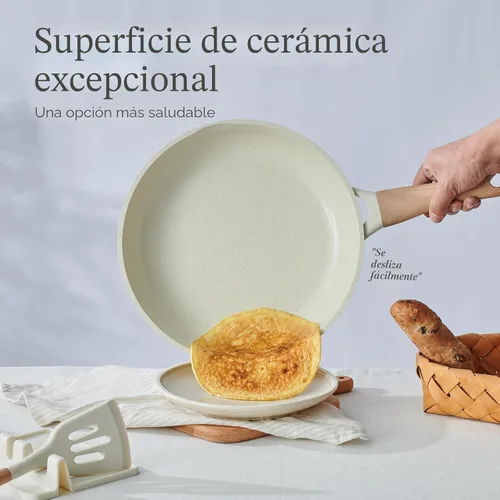 Miniatura 6 de USELUCK Juego de ollas y sartenes, juego de utensilios de cocina de cerámica antiadherente, 22 piezas, antiadherentes, juegos de cocina, cacerola