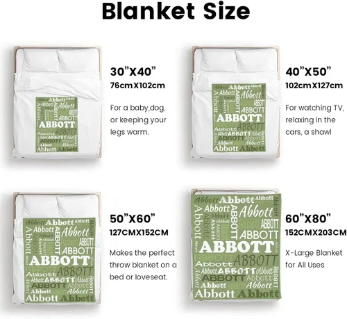 Miniatura 8 de Ships Next Day Custom Blanket with Name Personalized Throw Blanket for Baby Kid Customized Gifts for Dad, Mom, Grandpa, Grandma, Son, Daughter Algae