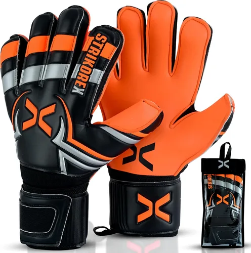 Guantes de portero para niños y jóvenes con palma de látex de 0.157 in, agarre fuerte, guantes de fútbol para adultos y niños con dedos Fluo