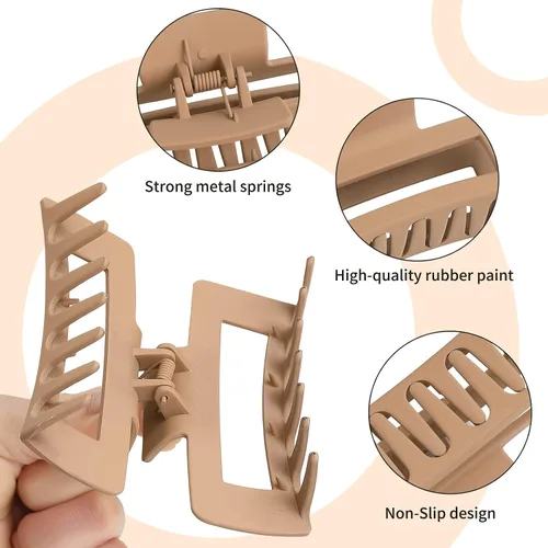 Miniatura 4 de Sisiaipu Pinzas de pelo grandes de 4 pulgadas, 6 piezas de garra grande para cabello grueso, pinzas cuadradas para el cabello para mujeres, pinzas