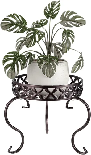 Miniatura 8 de OwnMy Soporte de Metal Redondo para Plantas Resistente al Óxido, Soporte de Hierro para Macetas, Soporte para Plantas de Interior y Exterior de Alta