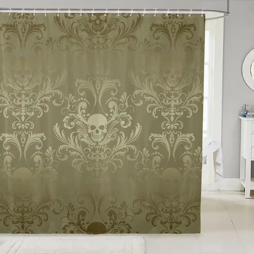 Miniatura 49 de Erosebridal Cortina de ducha para decoración de baño, con estampado de leones y rosas, para niños, adolescentes, niños, niñas, habitación del hogar