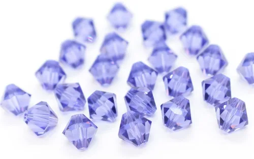 Miniatura 14 de 100 piezas auténticas Preciosa de 3 mm (0,12 pulgadas) cuentas sueltas de cristal bicono facetado pequeño amatista púrpura compatibles con cristales