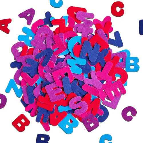 Calcomanías de letras, calcomanías de fieltro para niños, letras de fieltro para manualidades, suministros de manualidades para álbumes de recortes,