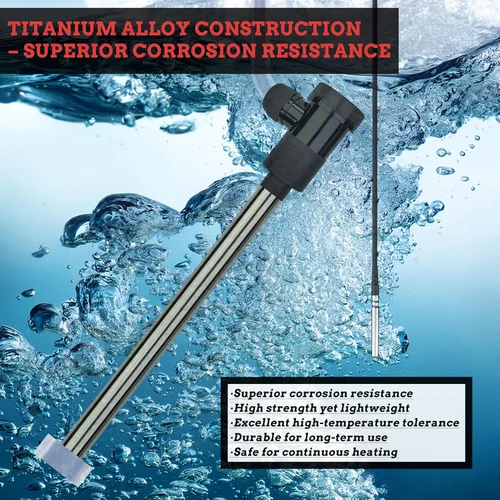 Miniatura 2 de Calentador de agua sumergible portátil de titanio para bañera de hidromasaje y piscina, 1800 W, 120 V, calentador de agua eléctrico de inmersión