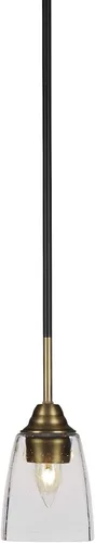 Miniatura 193 de Toltec Lighting Paramount - Mini colgante de 1 luz en acabado negro mate con cristal de arte perla de 7 pulgadas y estilo negro