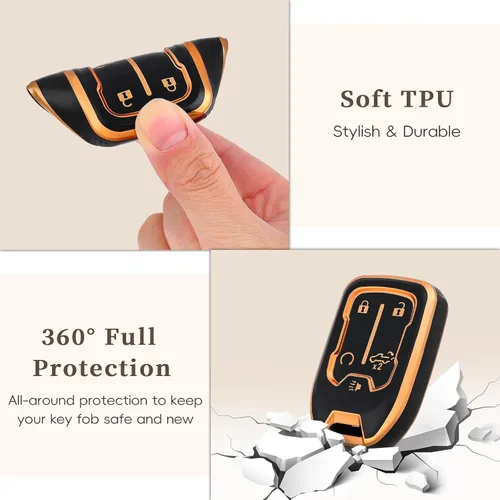 Miniatura 3 de OFFCURVE Funda para llavero con llavero compatible con funda para llavero GMC para Chevy Suburban Tahoe Acadia Yukon Silverado GMC Sierra 1500