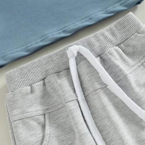 Miniatura 3 de Engofs Conjunto de 2 piezas de ropa de verano para bebé, camiseta de manga corta, pantalones cortos, ropa casual