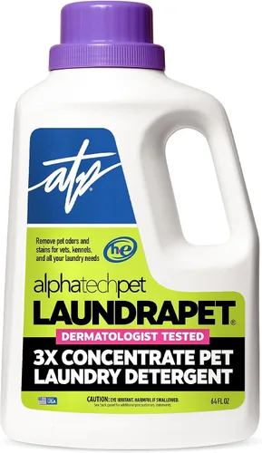 LaundraPet - Detergente para ropa de alta calidad 3X Strength con limpiador enzimático, 64 onzas (96 lavados), eliminador de manchas y olores de