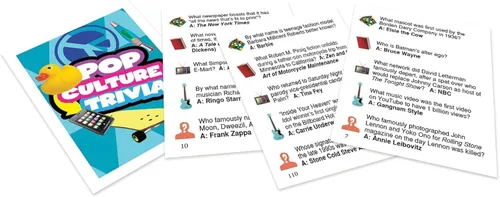 Miniatura 2 de Outset Media Juego de trivia de cultura pop, juego de fiesta, juego familiar, juego de viaje, divertido y fácil de jugar, 1200 preguntas de trivia