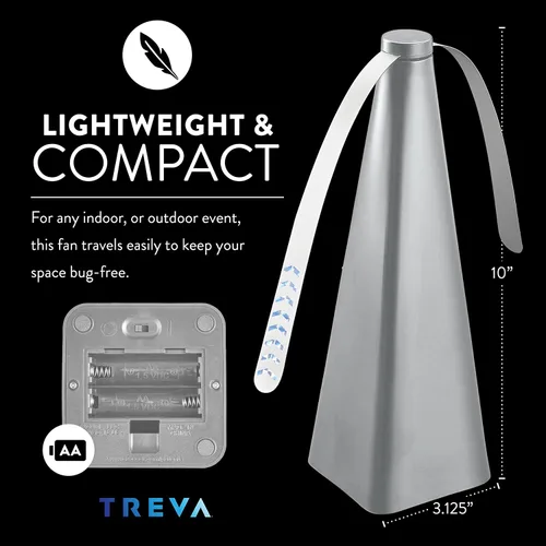 Miniatura 5 de Treva Ventilador disuasorio de insectos con cuchillas holográficas para eliminar insectos, mosquitos y moscas, ventilador de mosca alimentado por