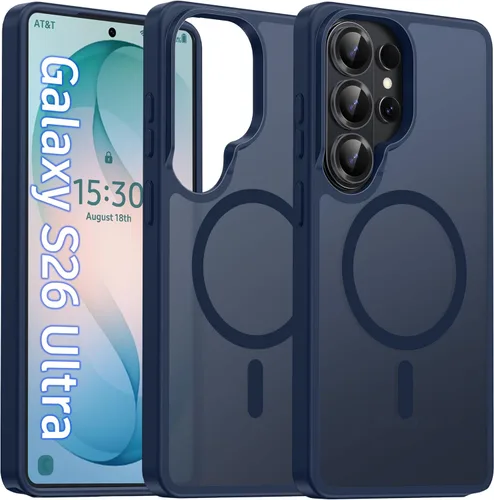 Miniatura 42 de Oterkin Funda magnética para Samsung Galaxy S24 Ultra mate, funda para teléfono S24 Ultra compatible con MagSafe, esmerilada, translúcida, a prueba