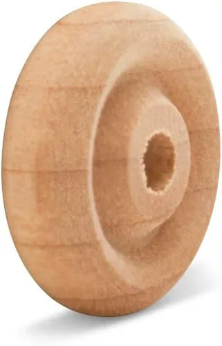 Miniatura 3 de Mini ruedas de madera clásicas, ideales para manualidades, 5/8 pulgadas de diámetro, 1/4 pulgadas de grosor, agujero de 1/8 pulgadas, paquete de 50