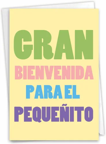 Miniatura 9 de NobleWorks Divertida tarjeta de papel para bebé español con sobre de 5 x 7 pulgadas (1 tarjeta) ducha, anuncio - En Camino C6355BBG-SL