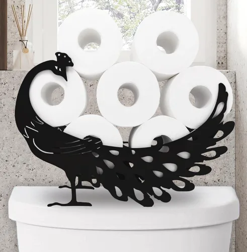 Miniatura 13 de Soportes de papel de metal de pulpo, divertidos soportes de almacenamiento de papel de animales negros para interiores y cocina, novedoso Pulpo 14.3
