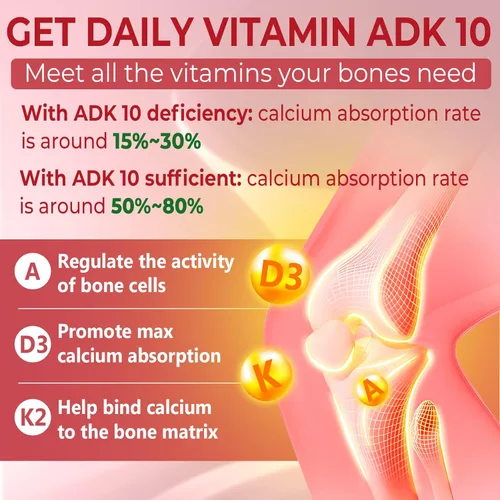 Miniatura 3 de Vitamina D3 + K2 + A Gummies 5000IU/10000 UI – Suplemento de vitamina D3 Con K2 con calcio magnesio zinc, vitamina C y E, alta dosis máxima