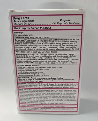Miniatura 5 de Solución tópica de minoxidil al 2% para mujer, tratamiento de crecimiento del cabello, suministro de 3 meses, sin perfume, 2 onzas líquidas, paquete
