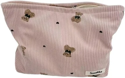 Miniatura 29 de SxoSyo Bolsas de cosméticos para mujer, bolsa de maquillaje grande, bolsa de viaje con cremallera, organizador de brochas de maquillaje para regalos