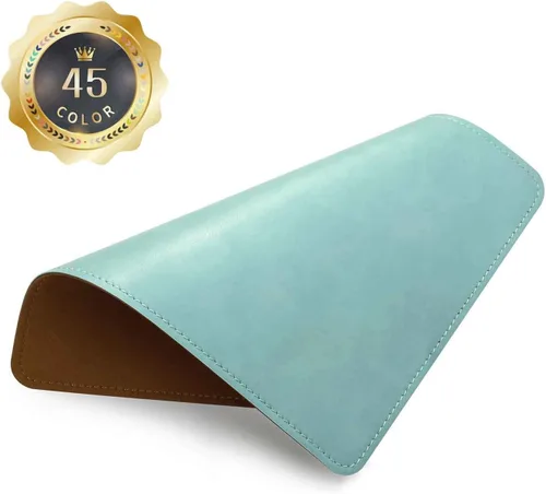 Miniatura 12 de Alfombrilla de mouse de cuero con borde cosido, base de microfibra con antideslizante impermeable, alfombrilla de mouse para computadoras, laptop, 8