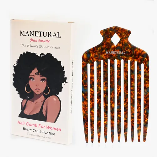 Miniatura 4 de 15N - Peine de pelo afro profesional para una definición definitiva de rizos, ideal para hombres, mujeres y niños, peine de dientes largos