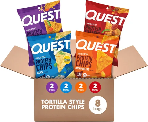 Miniatura 35 de Quest Tortilla Style - Paquete variado de chips de proteína, chile lima, queso nacho, tacos cargados, 12