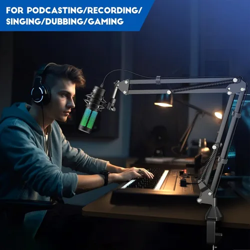 Miniatura 6 de Brazo de Micrófono, Aokeo AK-35 - Soporte de Micrófono de Escritorio; Soporte de Brazo de Tijera con Suspensión para Micrófono para Blue Yeti, Blue