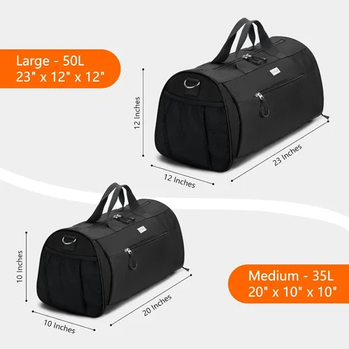 Miniatura 4 de TOPDesign Bolsa de gimnasio para mujeres y hombres, bolsa de lona unisex con compartimento para zapatos y bolsillo húmedo para viajes, deportes