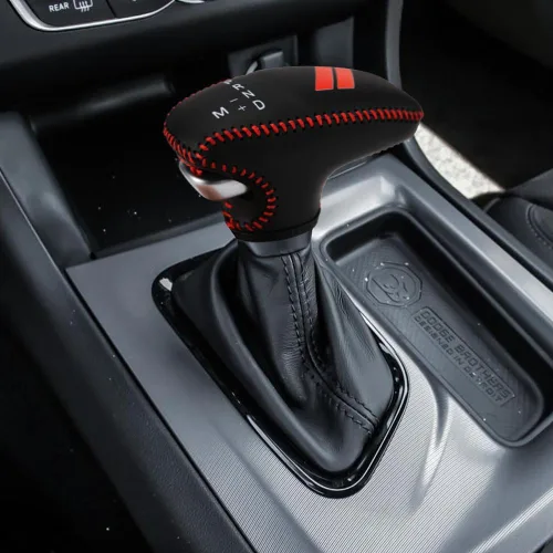 Miniatura 9 de LEXLEY Funda de palanca de cambios de cuero para Dodge 2015-2023 Charger Challenger, 2016-2023 Durango - Costuras negras