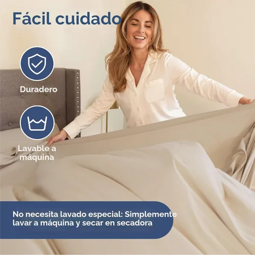 Miniatura 7 de Juego de sábanas de 4 piezas tamaño Queen, cómodas, transpirables y refrescantes, sábanas de lujo para mujeres y hombres, bolsillos profundos, 11