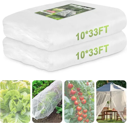 Red para jardín, 2 paquetes de 3,1x10,1 m de malla ultrafina, barrera de plagas, protección contra pájaros y mosquitos, red para plantas, cubierta