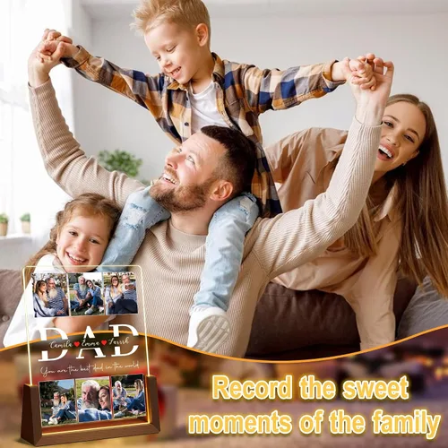 Miniatura 2 de Regalos de cumpleaños personalizados para el día del padre, para papá, de hija, hijo, esposa, marco de fotos con placa acrílica personalizada