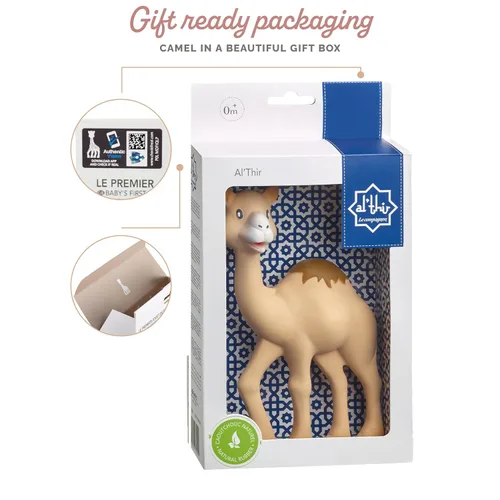 Miniatura 5 de Sophie la Girafe Al'Thir The Camel - Mordedera para bebé, hecho de goma natural, suave y fácil de sostener, juguete sensorial de dentición