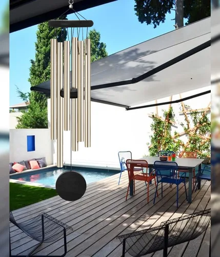 Miniatura 4 de Campanillas de viento conmemorativas para exteriores con 6 tubos de aleación de aluminio y gancho, campanillas de viento para decoración del hogar
