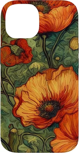 Miniatura 4 de iPhone 16 Floral Van Gogh Style Poppy Flower Case