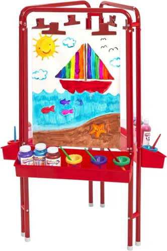 Colorations Caballete de panel acrílico de 3 vías para interiores y exteriores, juego al aire libre, dibujo, caballete ajustable, pintura de