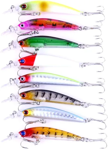 Miniatura 2 de 8 señuelos 3D Minnow Deep Diver Señuelo 7CM cebos duros Swimbaits 3.8GTarget Bass, Walleye, trucha y otras especies en agua dulce o salada