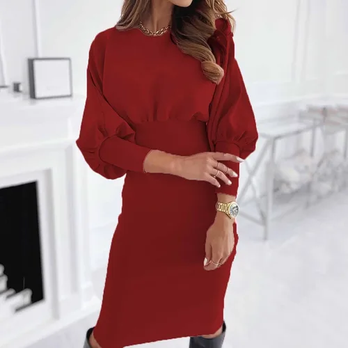 Miniatura 4 de Vestidos de mujer a la moda, casual, de invierno, para mujer, manga larga, para fiesta de noche, mini vestido