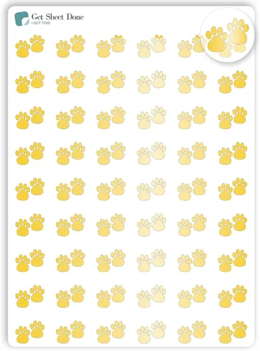 Miniatura 5 de Paw - Calcomanías para planificador de mascotas, 54 láminas doradas (1/2 pulgadas), recordatorio de medicamentos para el cuidado de perros y gatos
