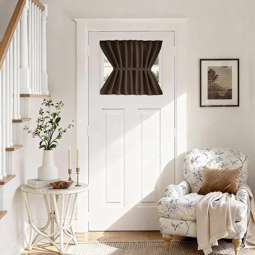 Miniatura 22 de Vatge - Cortinas autoadhesivas para puerta francesa, tratamiento de ventana con filtro de luz sin varillas ni perforaciones para puertas de cristal
