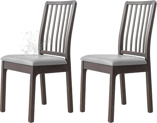 Miniatura 16 de Dimatic Juego de 2 fundas de asiento para silla, de piel sintética, impermeables, fundas elásticas para sillas de comedor, fundas protectoras