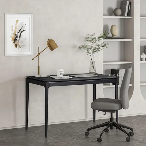 Miniatura 11 de NTC Mingle - Mesa consola de 47 pulgadas, moderna mesa de entrada de madera maciza con cajón oculto, impermeable y resistente al calor, mesa Negro