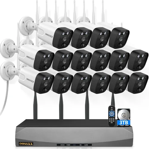 Miniatura 11 de Sistema de cámara de seguridad inalámbrica 4K para exteriores, largo alcance +76% WiFi, cámaras de antenas duales y NVR de 4 antenas, detección