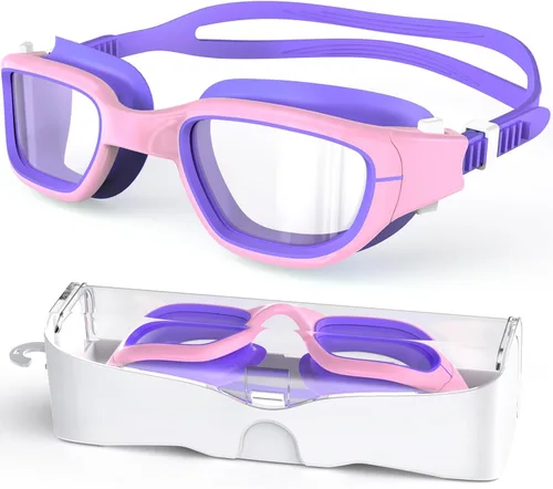 Miniatura 16 de Gafas de natación para niños, gafas de natación para niños de 6 a 14 años, gafas de piscina con protección UV antivaho para niños y niñas Azul