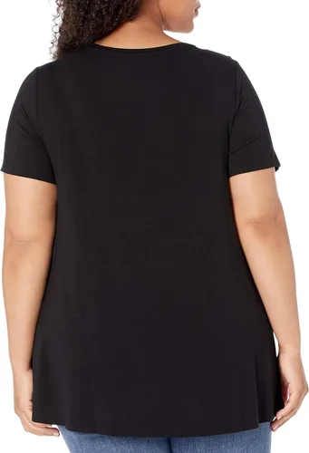 Miniatura 2 de Tienda Essentials - Blusa con manga corta, cuello redondo y corte relajado para mujer (disponible en talla extragrande)