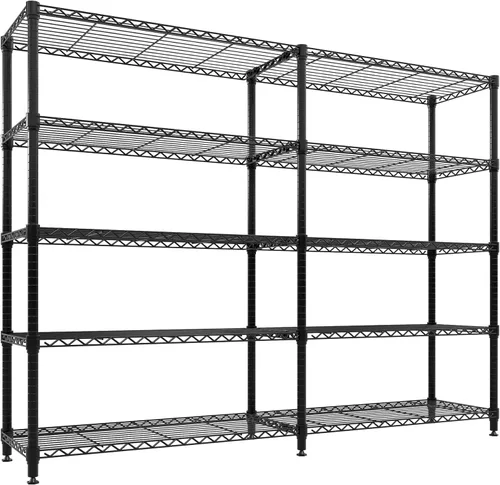 Miniatura 9 de GarveeLife 4 Tier Storage Shelving Unit, 70.8" W Metal Shelves, 59" H L-Shaped Wire Shelving, Heavy Duty Pantry Shelves for Home, Kitchen, Garage