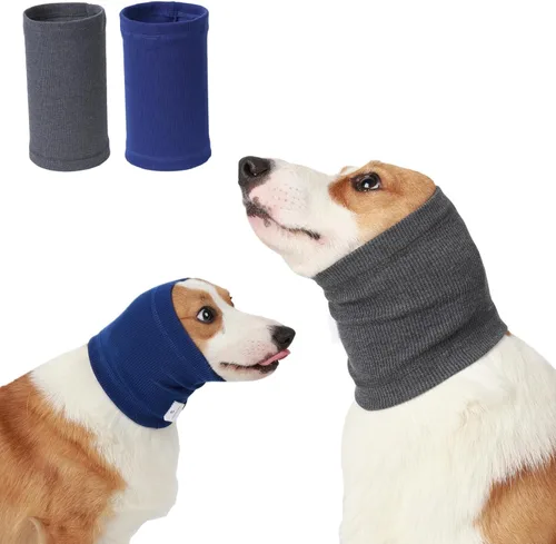 Miniatura 11 de Envolturas para las orejas sin sacudidas para perros, suave con capucha calmante para perros, orejeras para ansiedad, aseo, baño, natación, Negro
