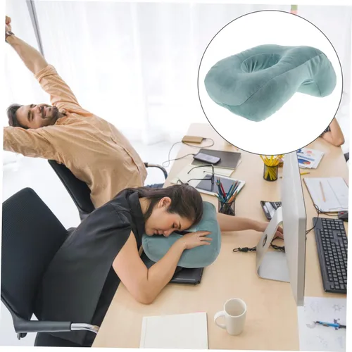 Miniatura 7 de Almohada de masaje azul para cama Almohada de dormir boca abajo con soporte de brazo Almohada de espuma viscoelástica para siesta