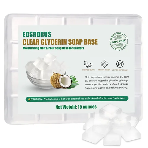 Miniatura 11 de Base de jabón de glicerina de 15 onzas, base perfumada para derretir y verter para manualidades, fácil de cortar, vegana y natural, hidratante