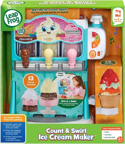 Miniatura 7 de LeapFrog Count and Swirl - Juego para hacer helados para niños a partir de 2 años, color azul