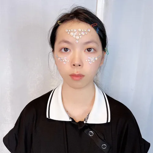 Miniatura 2 de Joyas de cara que brillan en la oscuridad, cristal de Halloween, tatuaje temporal, gemas de diamantes de imitación, cuerpo fluorescente, joyas